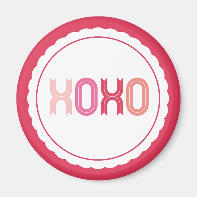 Íman XOXO Love & Kisses Scalloped Sweet Dia de os namor (Frente)