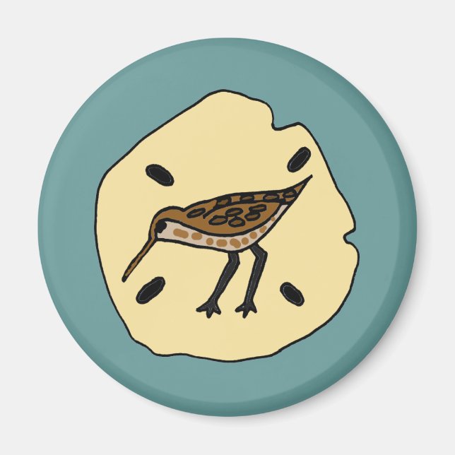 Íman XX- Sandpiper em um Design de praia Sanddolar (Frente)