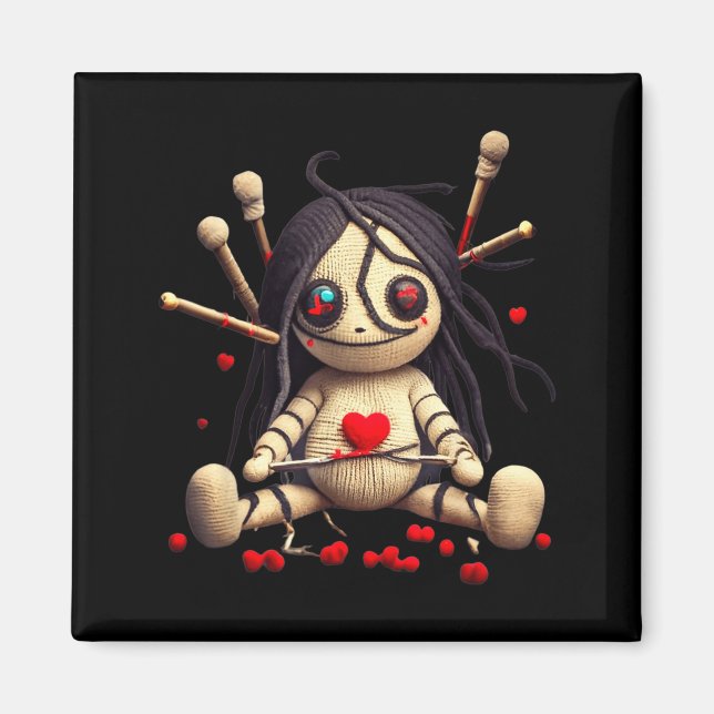 Íman Y Cute Sitting Voodoo Doll Halloween Valentine Day (Frente)