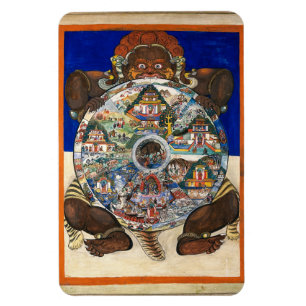 Íman Yama O Senhor Da Morte Segurando A Roda Da Vida