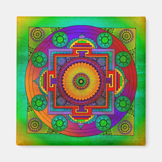 Íman YANTRA - roda do excelente - violeta verde (Frente)