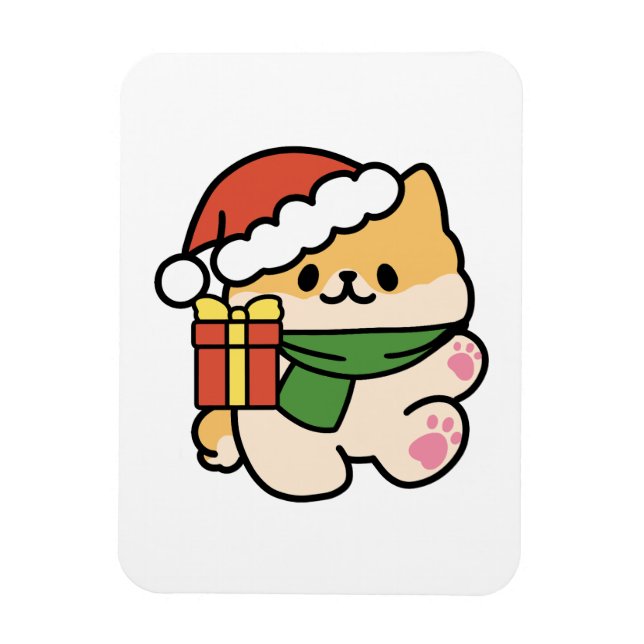 Íman Yappy Howlidays - Bela Cartoon de Cão de Natal (Vertical)