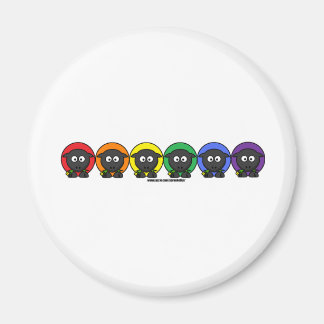 Íman Yarnoholics Anônimos Fluffy Rainbow Sheep