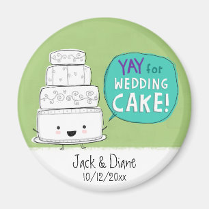 Íman YAY para o bolo de casamento!  Customizável