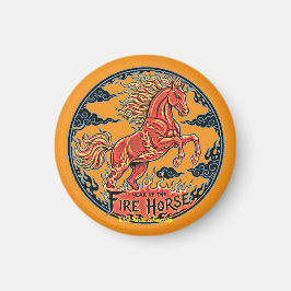 Íman Year of the Fire Horse Black small magnet