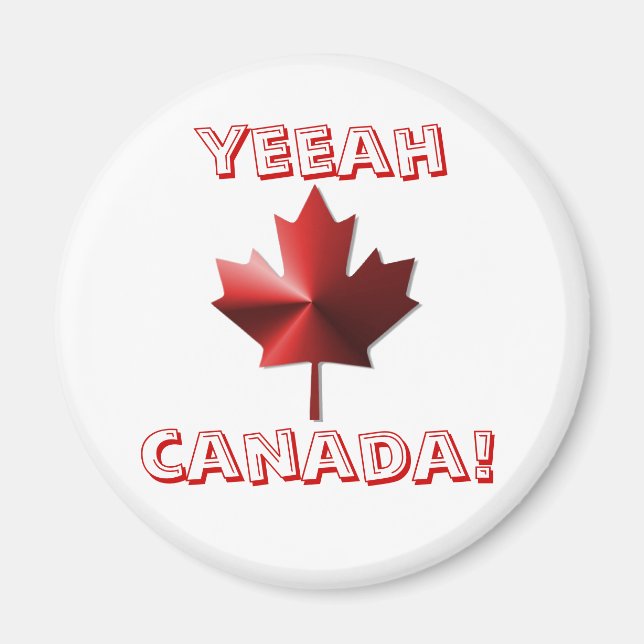 Íman Yeeah Canada Flag Maple Leaf Magnet (Frente)
