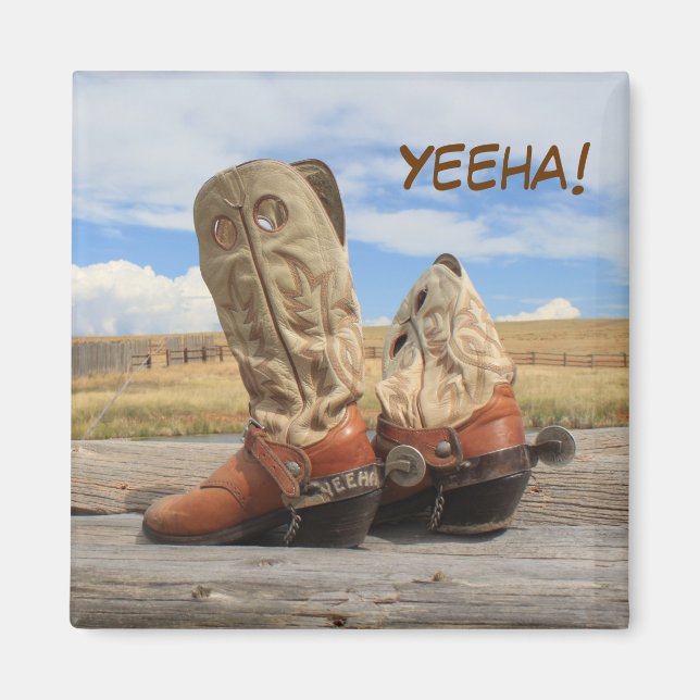 Íman Yeeha Rustic Western Boot Magnet (Frente)