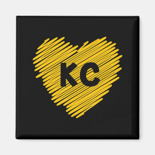 Íman Yellow Kansas City Heart Lover Futebol KC Mens