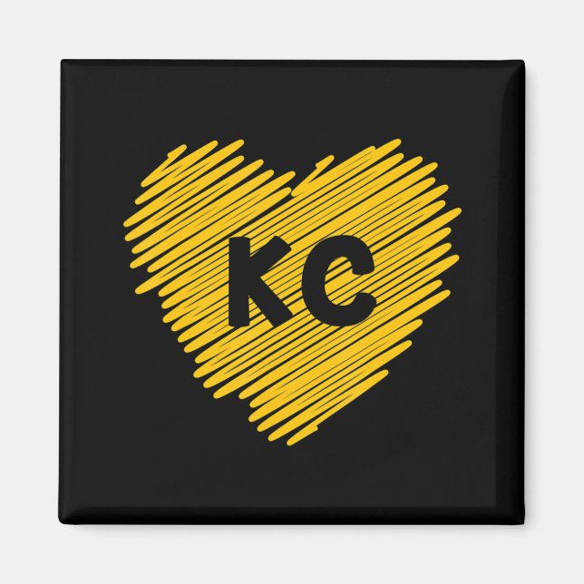 Íman Yellow Kansas City Heart Lover Futebol KC Mens (Frente)