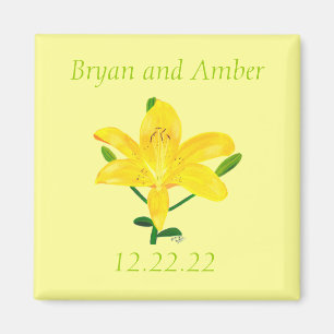 Íman Yellow Lily Salve a data Namorados de Casamento
