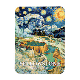 Íman Yellowstone Inverno Mammoth Hot Springs Van Gogh
