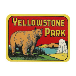 Íman Yellowstone National Park Viagens vintage Magnet