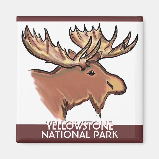 Íman Yellowstone National Park Wyoming Mose Magno (Frente)