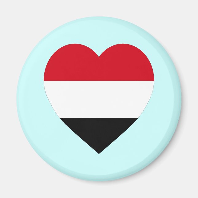 Íman Yemen Flag Heart (Frente)