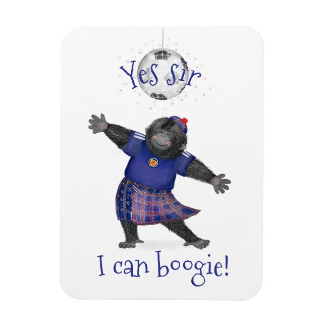 Íman Yes sir, I can boogie gorilla football magnet (Vertical)