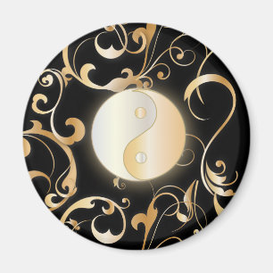Íman Yin dourado & Yang com rolos