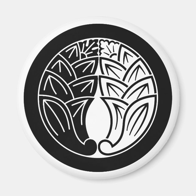 Íman Yin e yang Abraçando gengers japoneses em círculo (Frente)