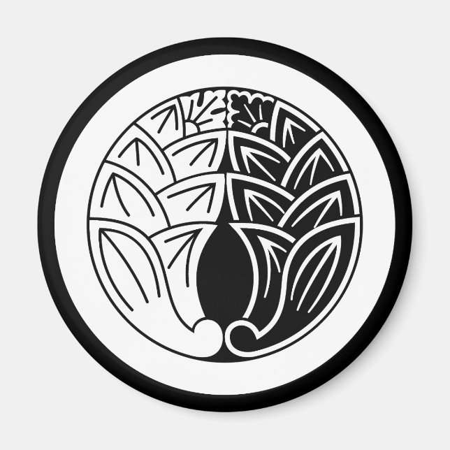Íman Yin e yang Abraçando gingers japoneses em círculo (Frente)