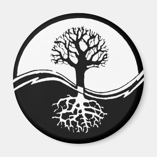 Íman Yin e yang árvore da vida (Frente)