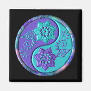 Íman Yin Yang Azul e Roxo