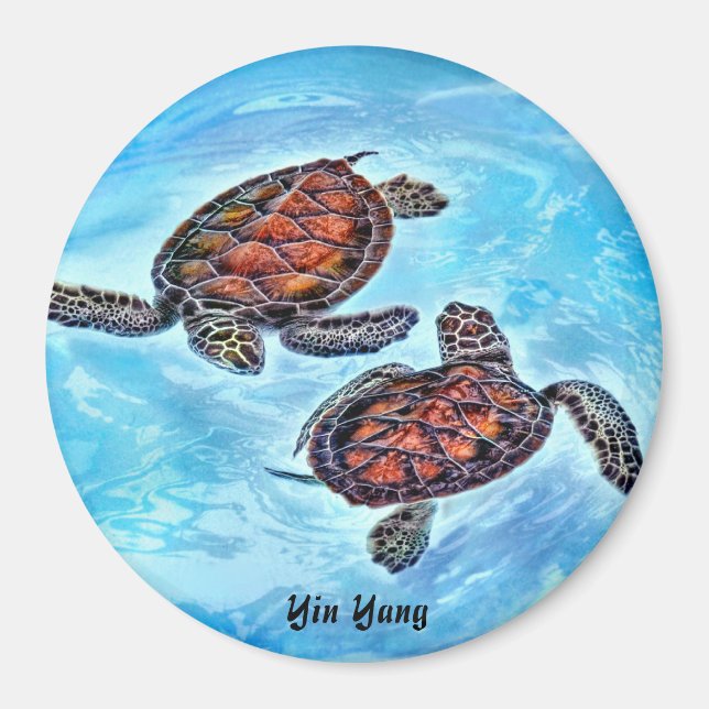 Íman Yin Yang Bebê Tartarugas (Frente)