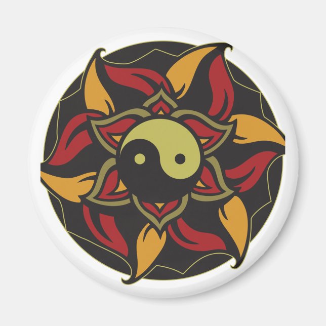 Íman Yin Yang Blooming Lotus (Frente)