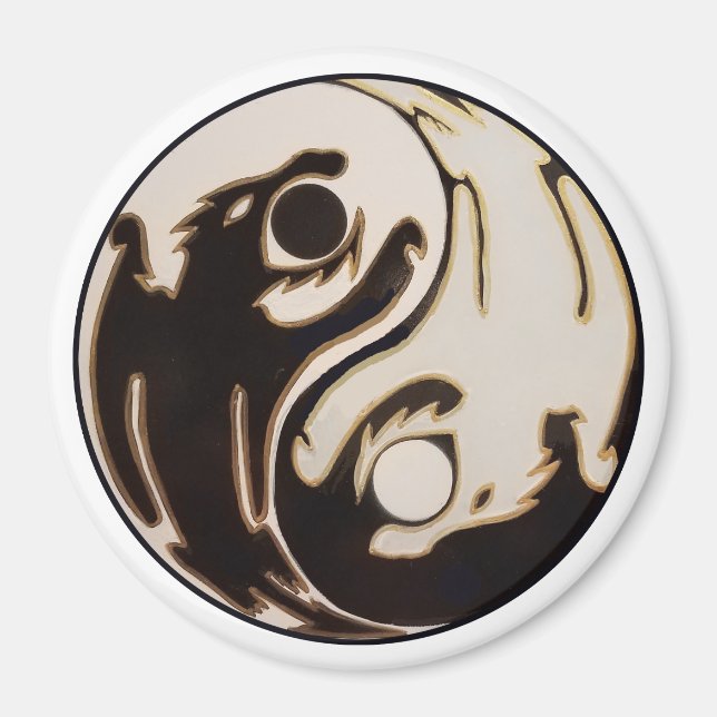 Íman Yin yang Dragão Duplo (Frente)