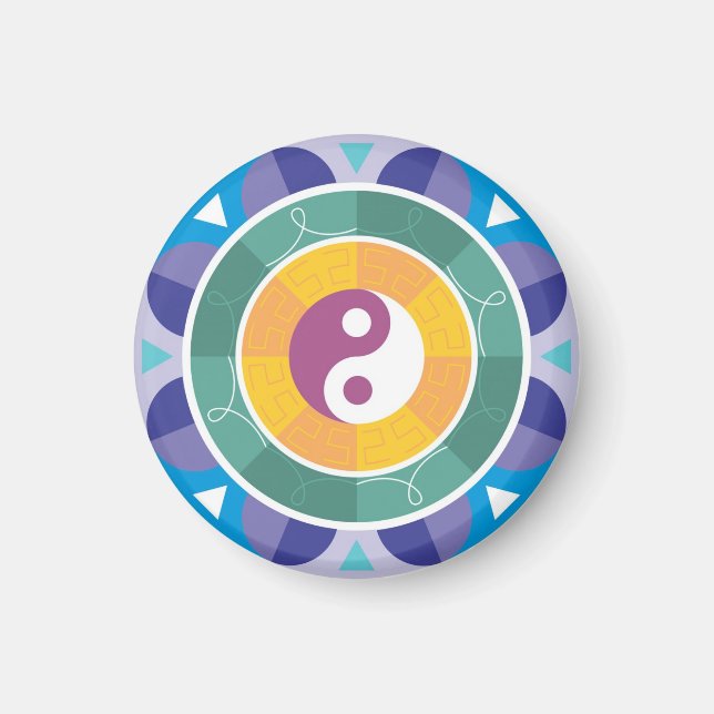 Íman Yin yang espirituality East mandala boa sorte char (Frente)