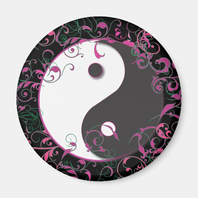 Íman Yin & Yang Floral Design (Frente)