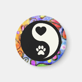 Íman Yin Yang Heart and Paw Magnet