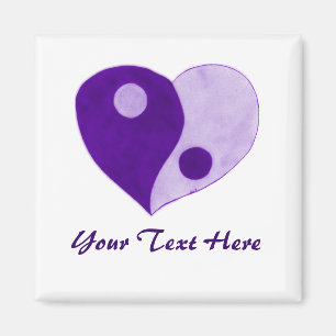 Íman Yin Yang Heart (Purple/Lilac)