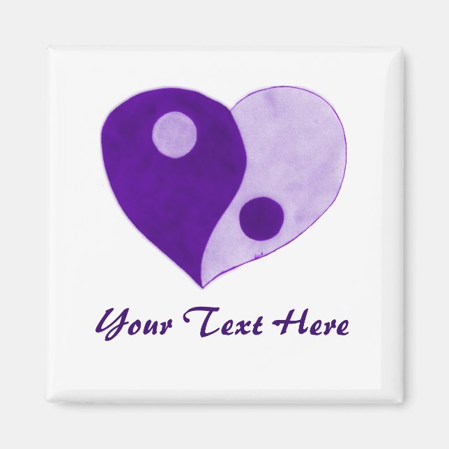 Íman Yin Yang Heart (Purple/Lilac) (Frente)