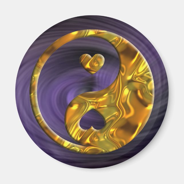 Íman Yin & Yang / Hearts gold (Frente)