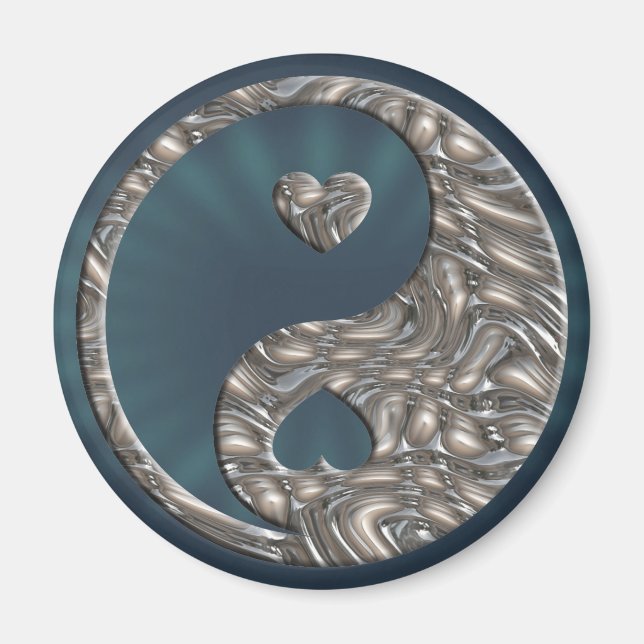 Íman Yin & Yang / Hearts SILVER (Frente)