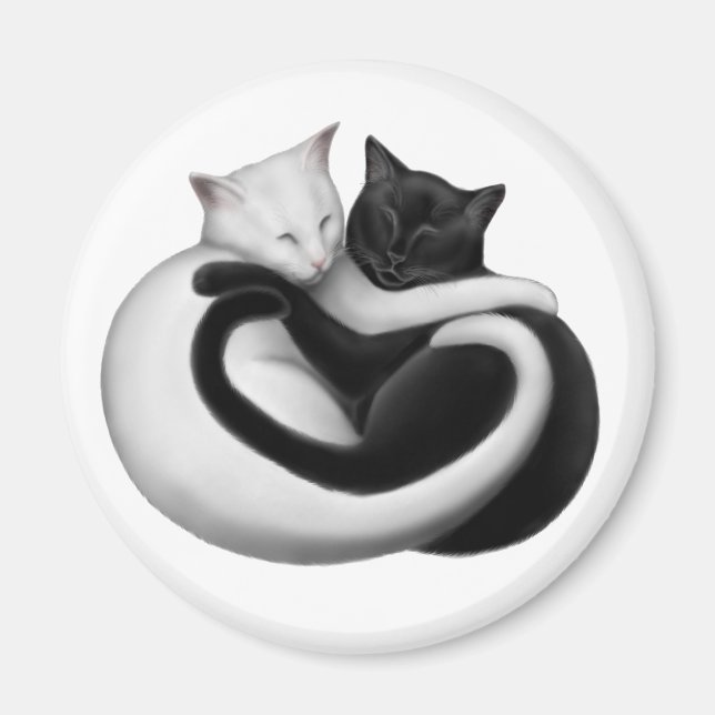 Íman Yin Yang Love Cats Magnet (Frente)
