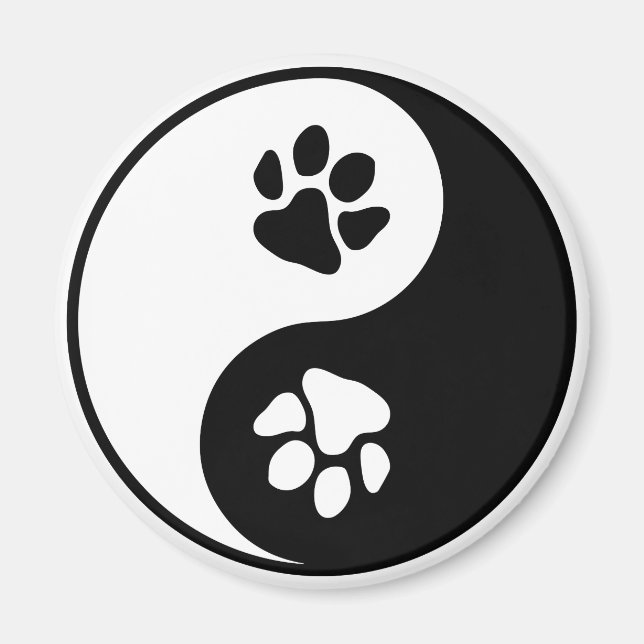 Íman Yin Yang Paw (Cores Personalizadas) (Frente)