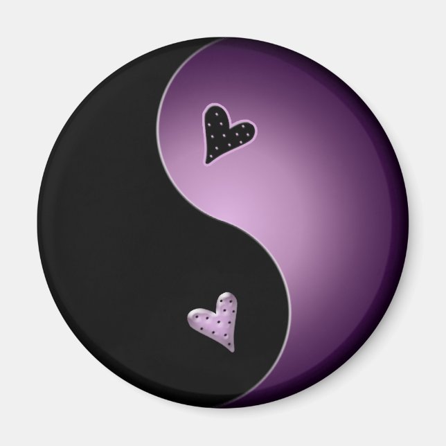 Íman yin yang roxo (Frente)