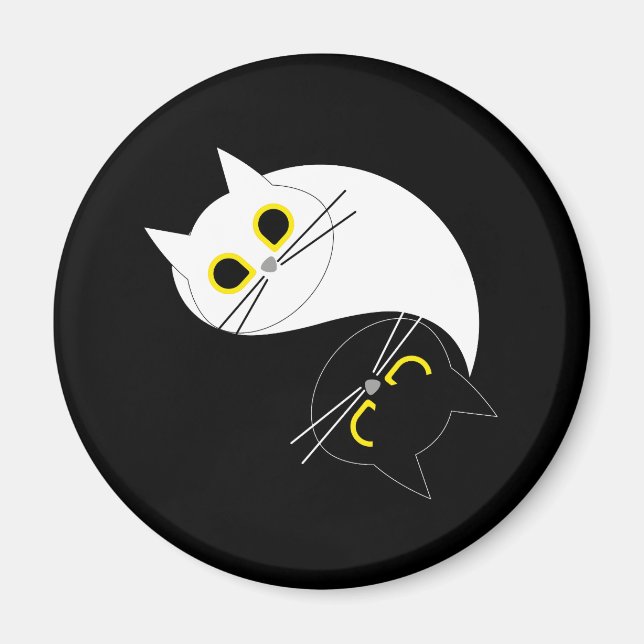 Íman YIN YANG Zen Cat Magnet (Frente)