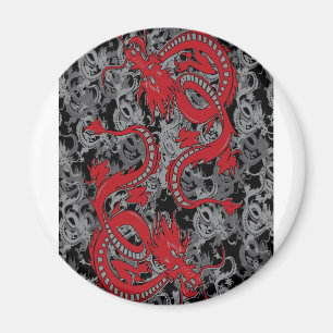 Íman Ying Yang Dragon oin Red - Chinês Ano Novo