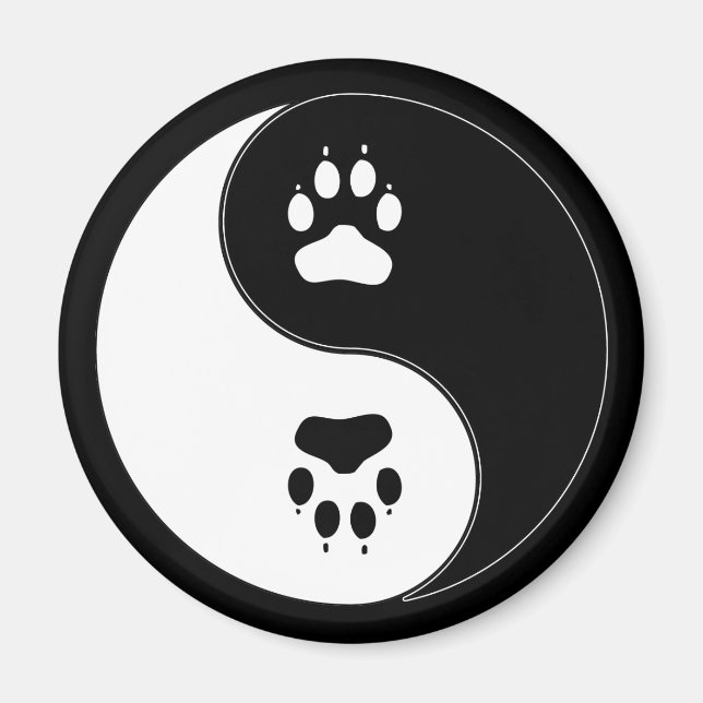 Íman Ying Yang Paw Print (Frente)