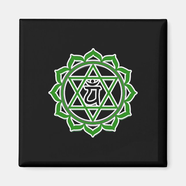 Íman Yoga Anahata Coração Verde Chakra  (Frente)