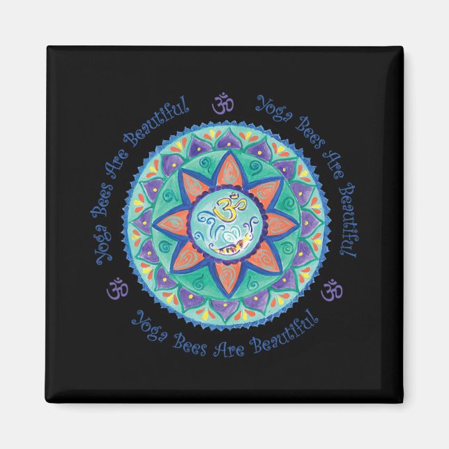 Íman Yoga Bees Om Mandala  (Frente)