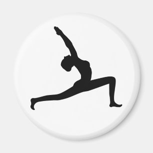 Íman Yoga Black Silhouette Mulher Posicionando Magnets