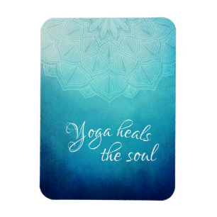 Íman Yoga Cura a Alma Texto com Mandala Azul