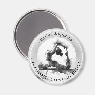 Íman Yoga Reiki Pigeon Pose Watercolor, Rei Pigeon Com