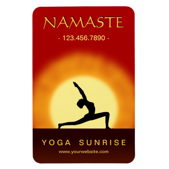 Íman Yoga Sunrise Pose Yoga Studio Grandes Magnets Flex (Vertical)
