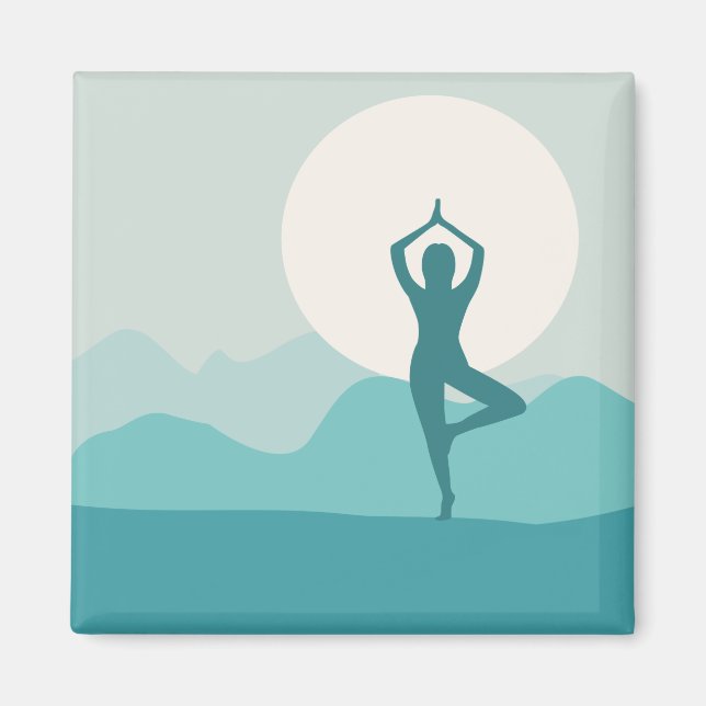 Íman Yoga Tree Pose Magnet (Frente)