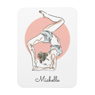 Íman Yoga Woman com nome personalizado ímã