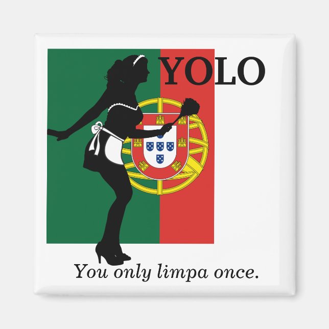 Íman YOLO - você só uma vez limpa - imã de geladeira (Frente)