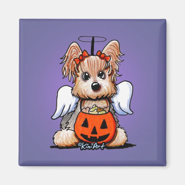 Íman Yorkie Halloween Angel Magnet (Frente)